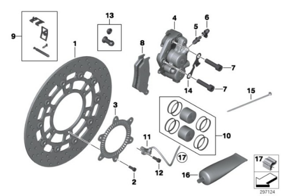 Genuine BMW Motorrad Front Brake Pads Set F 700/ 800 GS F/ G 650 GS 34117705216