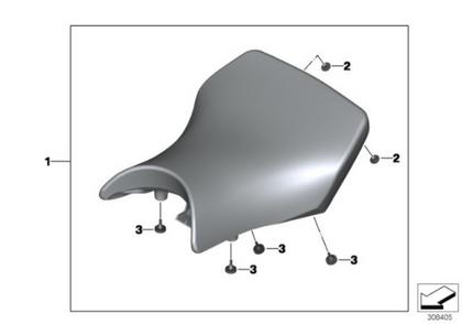 Genuine BMW Motorrad Comfort Bench Seat Saddle For HP4 S1000 R/ RR 77348544942