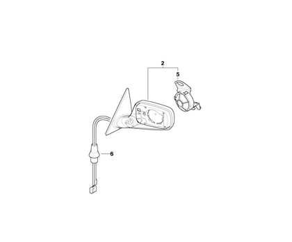 BMW Genuine Left NS Exterior Wing Mirror Folding Heated Black