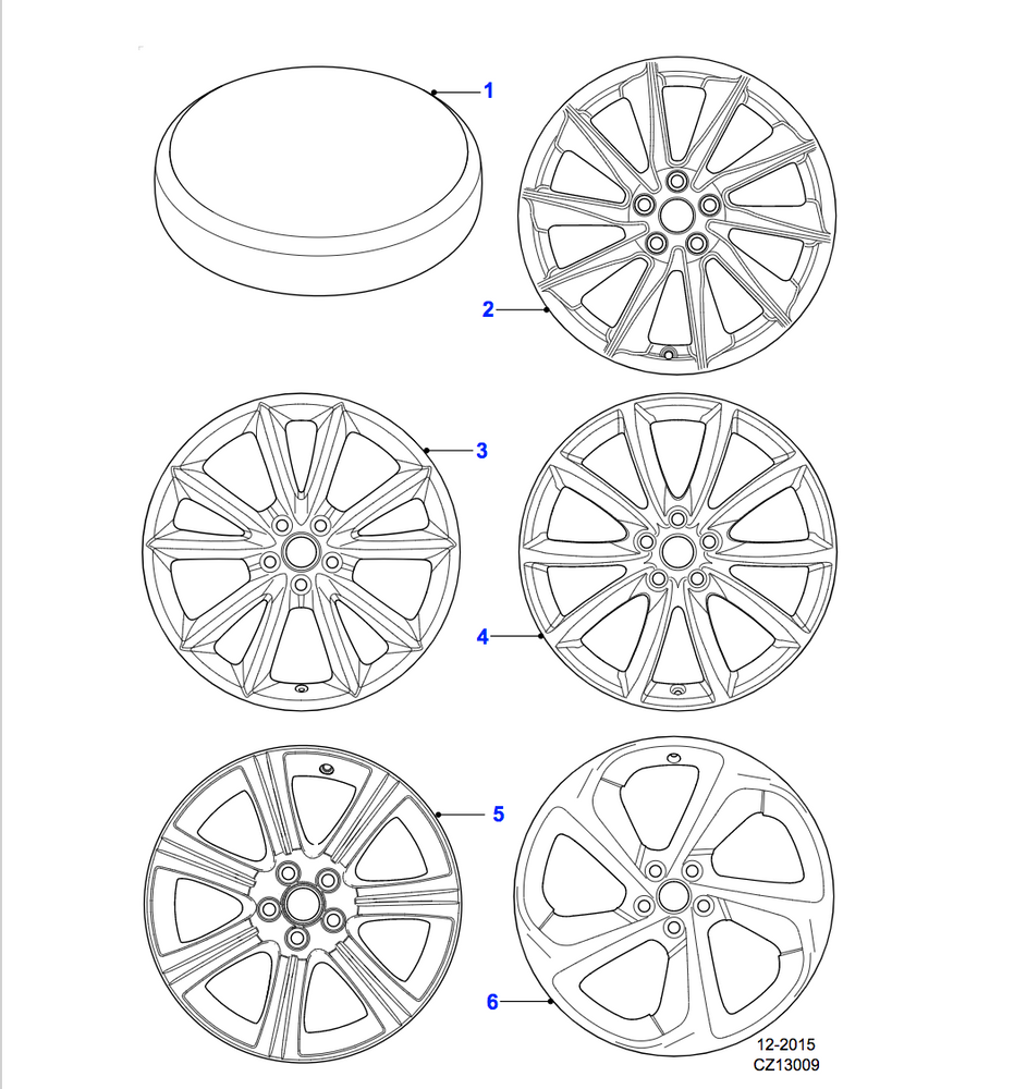 Jaguar Alloy Wheel 18" Style 1024, 10 spoke, Rear