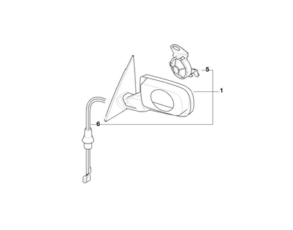 BMW Genuine Left NS Exterior Wing Mirror Heated Black