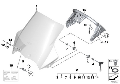 BMW Genuine Windscreen Windshield Motorcycle Wind Screen Shield 46637668783