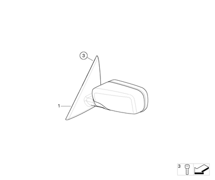 BMW Genuine Exterior Wing Mirror Heated OS Right