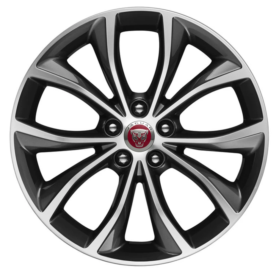 Jaguar Alloy Wheel 18" Style 5033, 5 split spoke, Contrast Diamond Turned finish