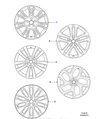 Jaguar Alloy Wheel 18" Style 1049, 10 split spoke, Gloss Black Diamond Turned finish