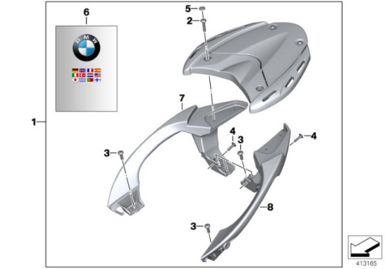 Genuine BMW Motorrad Rear Passenger Handle Grid Luggage Rack Carrier K 1200, 1300 S