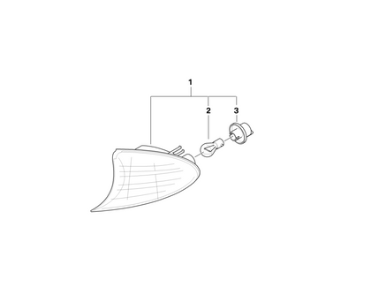 BMW Genuine White/Titanium Turn Indicator Light Left