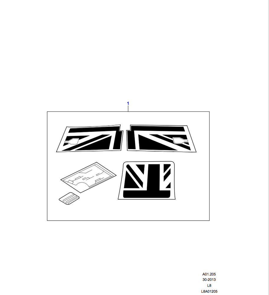 Land Rover Union Flag Decals - Corris Grey