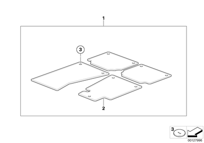 BMW Genuine Floor Mat Anthracite Velour Drivers Side