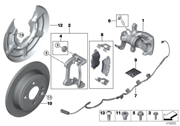 MINI Genuine Rear Brake Caliper Housing Right O/S Driver Sid