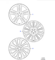 Jaguar Alloy Wheel 19" Style 1015, 15 spoke, Black Diamond Turned finish, Front