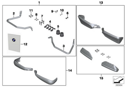 Genuine BMW Handle Bar Hand Guard Large Protectors Set F 700 GS 71607715135