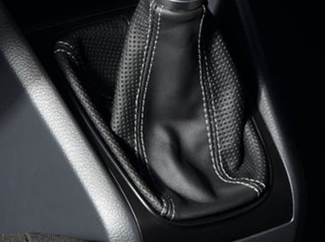Suzuki Leather gear boot - black leather w/silver stitching