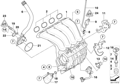 BMW Genuine 3x Engine Self Tapping Torx Screw Bolts Set K60x22