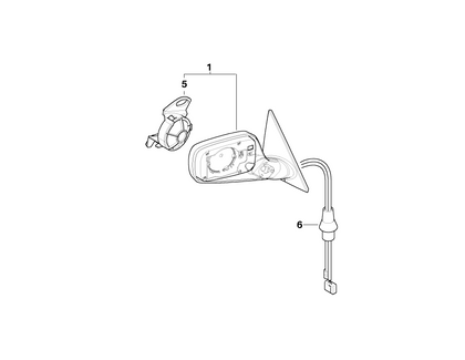 BMW Genuine Left NS Exterior Wing Mirror Heated Black