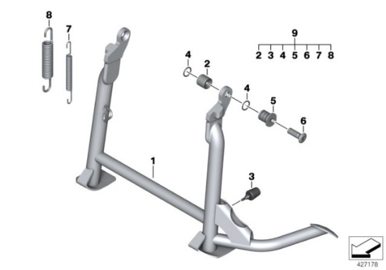 Genuine BMW Tilt Centre Stand Mounting Parts Set Mount Kit R 1200 RT 71607653509