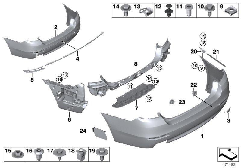 BMW Genuine Rear Primed Towing Eye Cover