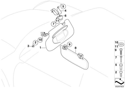 MINI Genuine Sun Visor without Label Right O/S - Light Beige