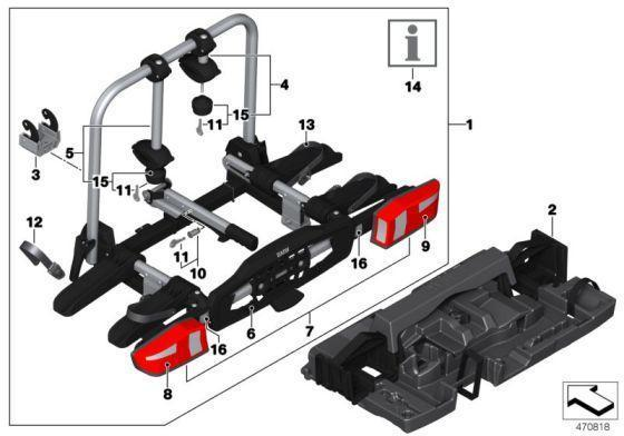 BMW Genuine Rear Bike Bicycle Rack Co BMW Roof Accessories