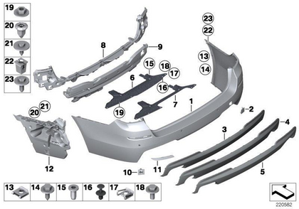 BMW Genuine M Performance Reflector Light Rear Right O/S Driver Side