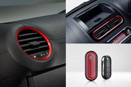 MG Piano Black & Red Vent Interior Pack - Red Key - MG 3