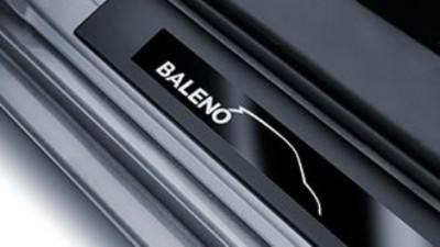 Suzuki Door sill trim set - black with textured surface & logo