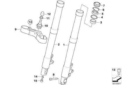 Genuine BMW Ball Joint M14 For Bottom Fork Bridge Brace R 1200 GS 31427652644