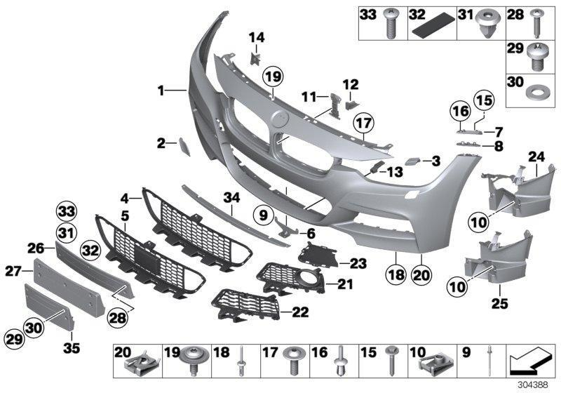 BMW Genuine M Front Trim Towing Eye Tow Flap Primed