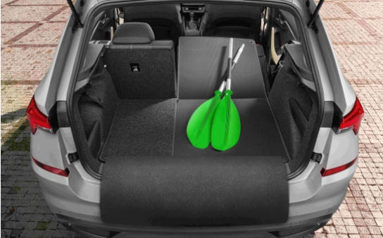 SKODA Fold-out rubber / textile boot mat for KAMIQ
