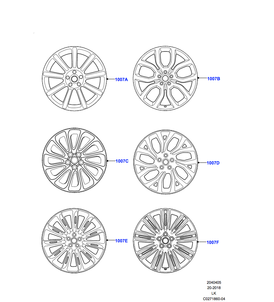 Land Rover Alloy Wheel - 20" Style 1065, 12 spoke