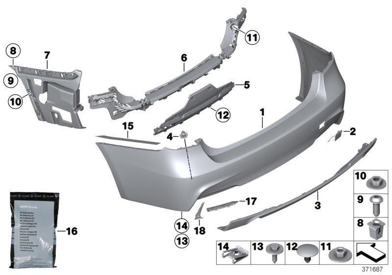 BMW Genuine M Performance Rear Trim Towing Eye Flap Primed