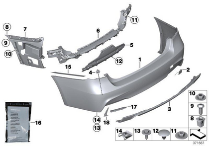 BMW Genuine M Performance Rear Trim Towing Eye Flap Primed