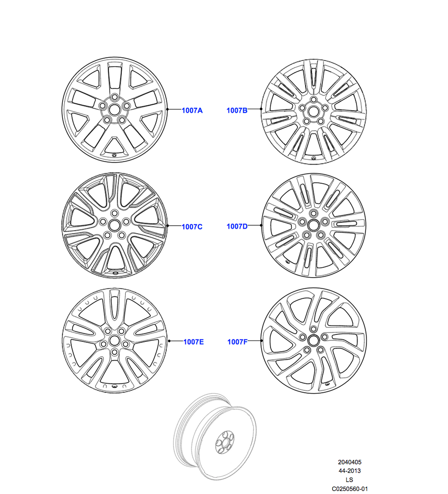 Land Rover Alloy Wheel - 20" 5 Split - Spoke, 'Style 511', with Sparkle Silver finish