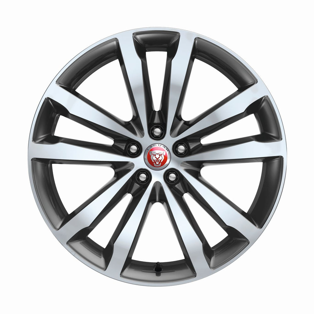 Jaguar Alloy Wheel 20" Style 5051, 5 split spoke, Satin Grey Diamond Turned finish