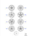 Land Rover Alloy Wheel - 20" Style 5076, 5 split - spoke, Diamond Turned finish