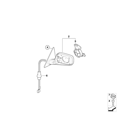 BMW Genuine Exterior Wing Mirror Folding Heated Right