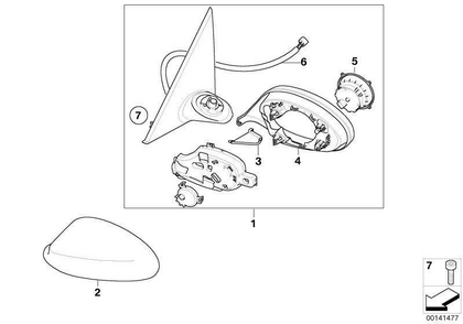 BMW Genuine Right Heated Wing Exterior Outside Mirror Shadowline