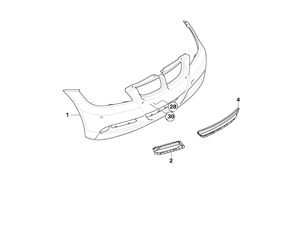 BMW Genuine Front Right Lower Closed Bumper Grille