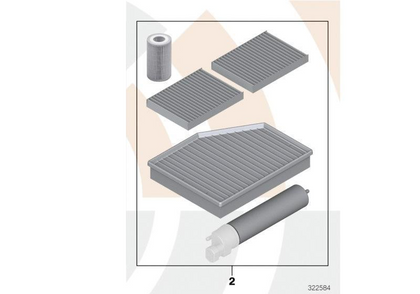 BMW Genuine Microfilter+Oil+Air+Fuel Filter Service Kit