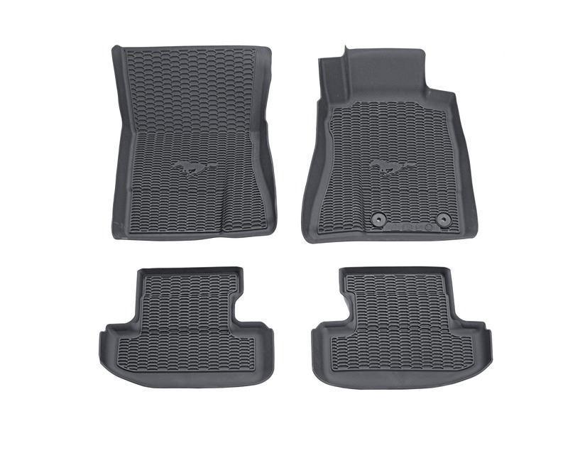 Ford Rubber Floor Mats tray style design, front and rear, black