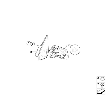 BMW Genuine Exterior Wing Mirror Heated OS Right