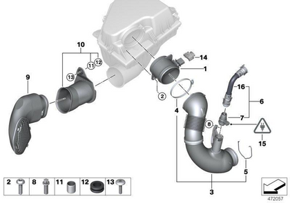 BMW Genuine Filtered Air Mass Meter/Clean Pipe