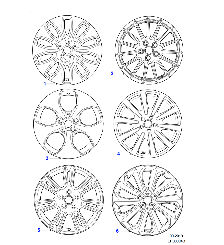 Jaguar Alloy Wheel 17" Style 7010, 7 split spoke, Silver