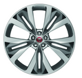 Jaguar Alloy Wheel 22" Double Helix, 10 spoke, with Black finish and Dark inserts