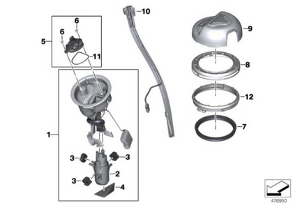 Genuine BMW Motorrad Fuel Pump Assembly For R1200 GS/ GS Adventure 16147708047