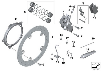 Genuine BMW Front Brake Disc Seal Gasket Set Repair Kit R 1200 GS 34112338257