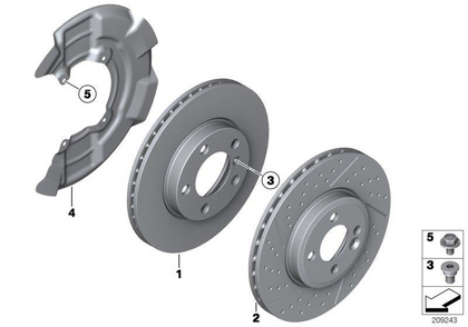 MINI Genuine Vented Front Brake Disc