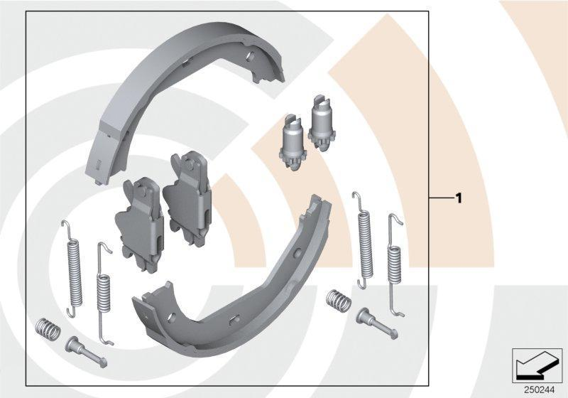 BMW Genuine Hand Brake Shoes Service Kit / Repair Set