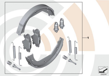 BMW Genuine Hand Brake Shoes Service Kit / Repair Set