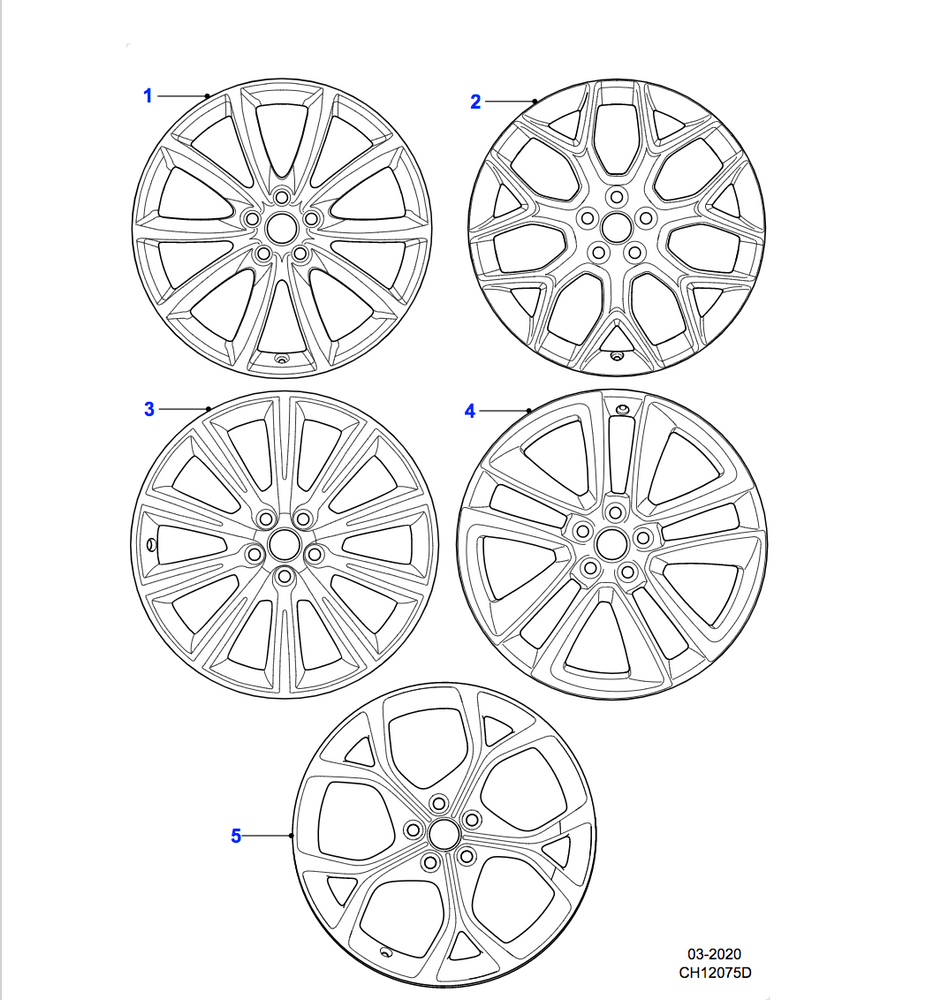 Jaguar Alloy Wheel 19" Style 1026, 10 spoke, Rear